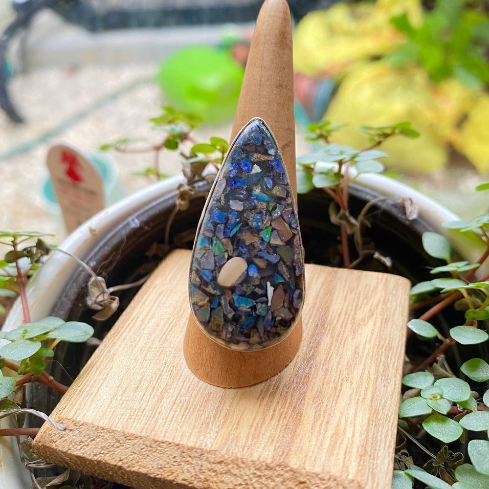 Copper Ethiopian Opal Sterling Silver Ring Size 9